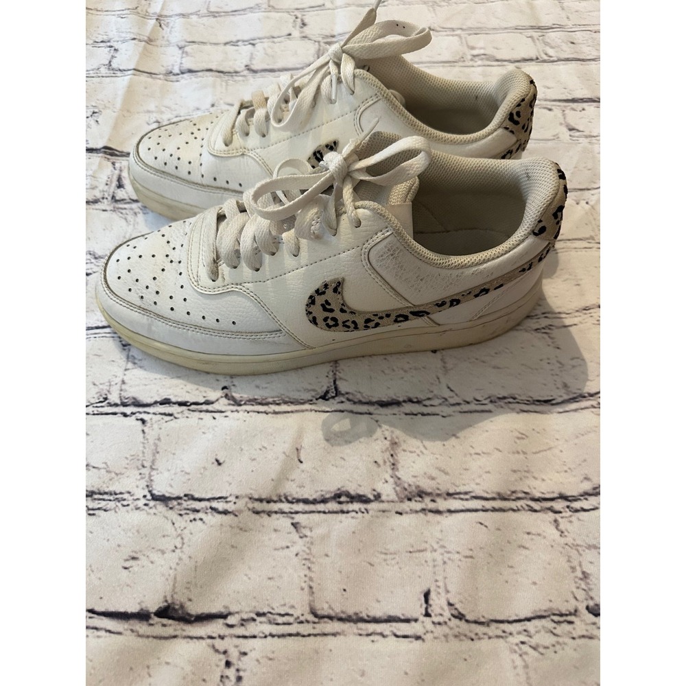 Nike Court Vision Low Leopard Swoosh‎ Size 9.5 womens